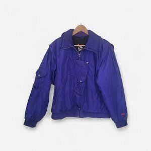 Vintage 80s-90s Nylon Serac Anorak Purple Sport Gear Coat Retro Ski Snow Jacket
